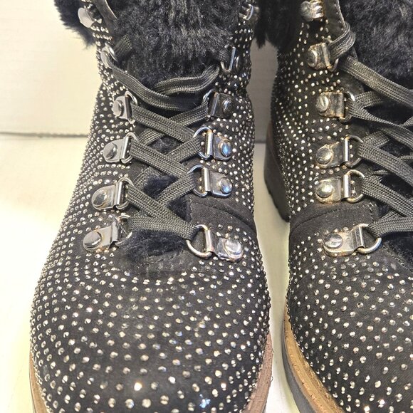 Toasty warm, sparkly, women's XTI lace up ankle boots size 37 - Picture 10 of 10